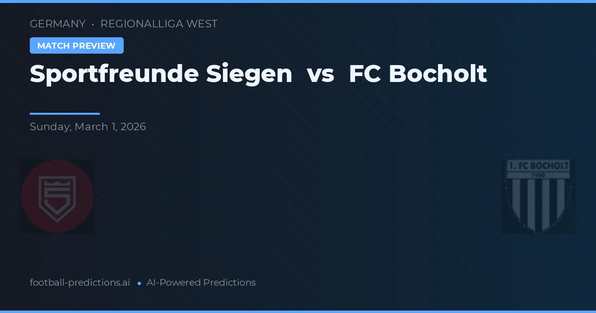 Sportfreunde Siegen vs FC Bocholt — předpověď a náhled zápasu