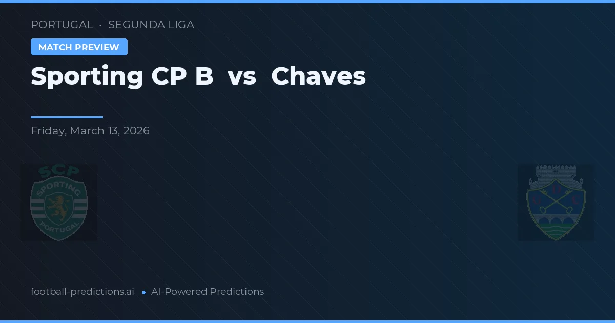Sporting B vs Chaves — předpověď a náhled zápasu