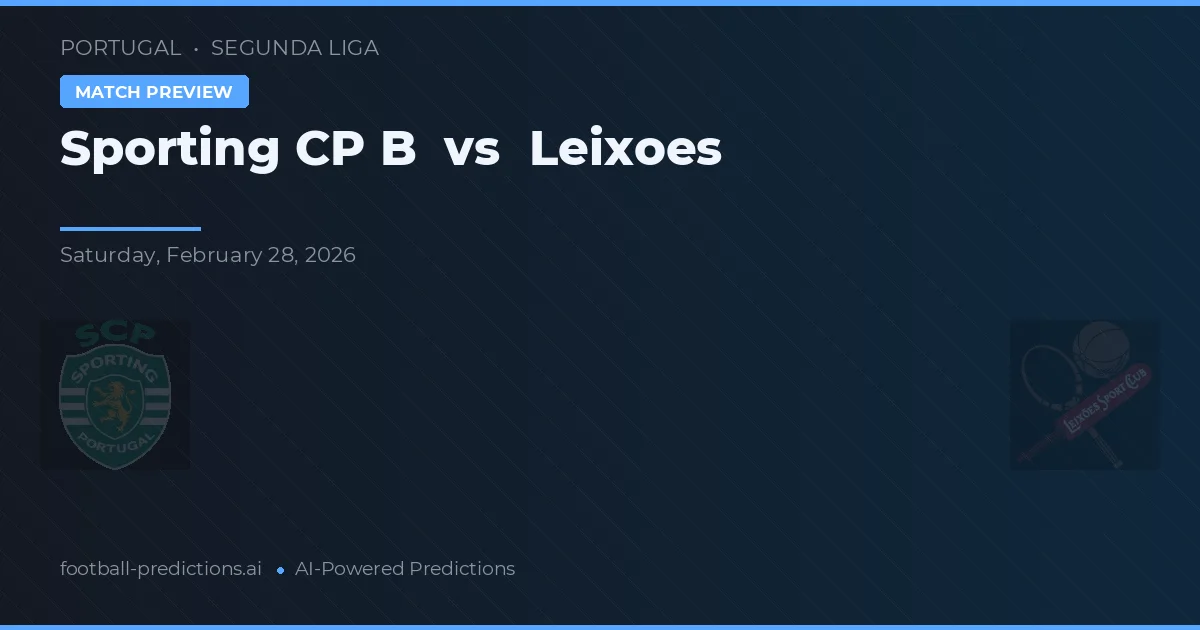 Sporting B vs Leixões — předpověď a náhled zápasu