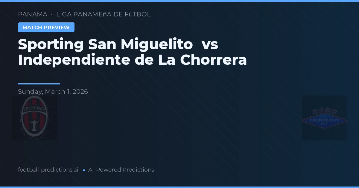 Sporting San Miguelito vs Independiente de La Chorrera — předpověď a náhled zápasu