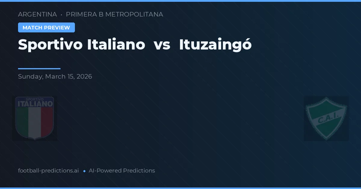 Sportivo Italiano vs Ituzaingó — předpověď a náhled zápasu