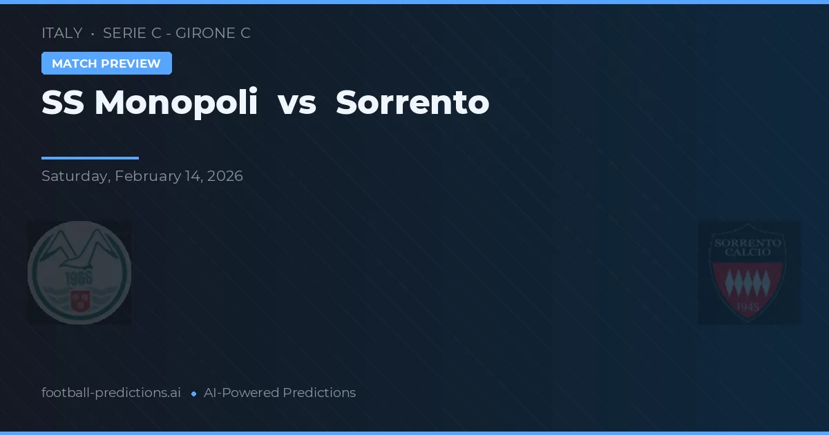 SS Monopoli vs Sorrento — předpověď a náhled zápasu