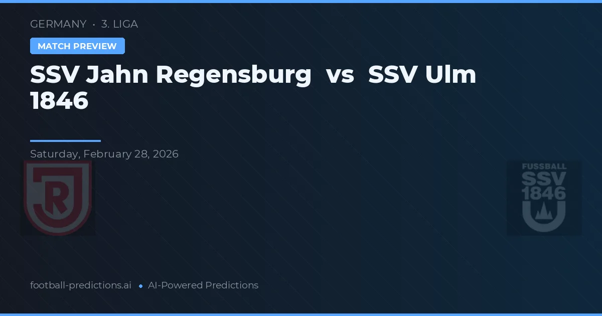 Jahn Regensburg vs SSV Ulm 1846 — předpověď a náhled zápasu