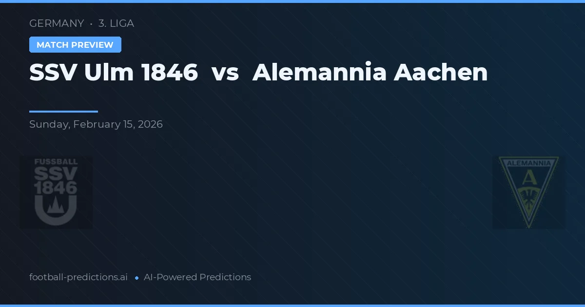 SSV Ulm 1846 vs Alemannia Aachen — předpověď a náhled zápasu