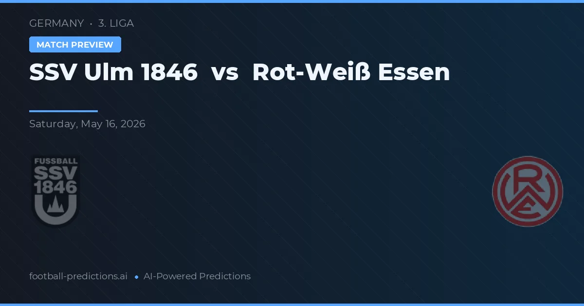 SSV Ulm 1846 vs Rot-Weiß Essen — předpověď a náhled zápasu