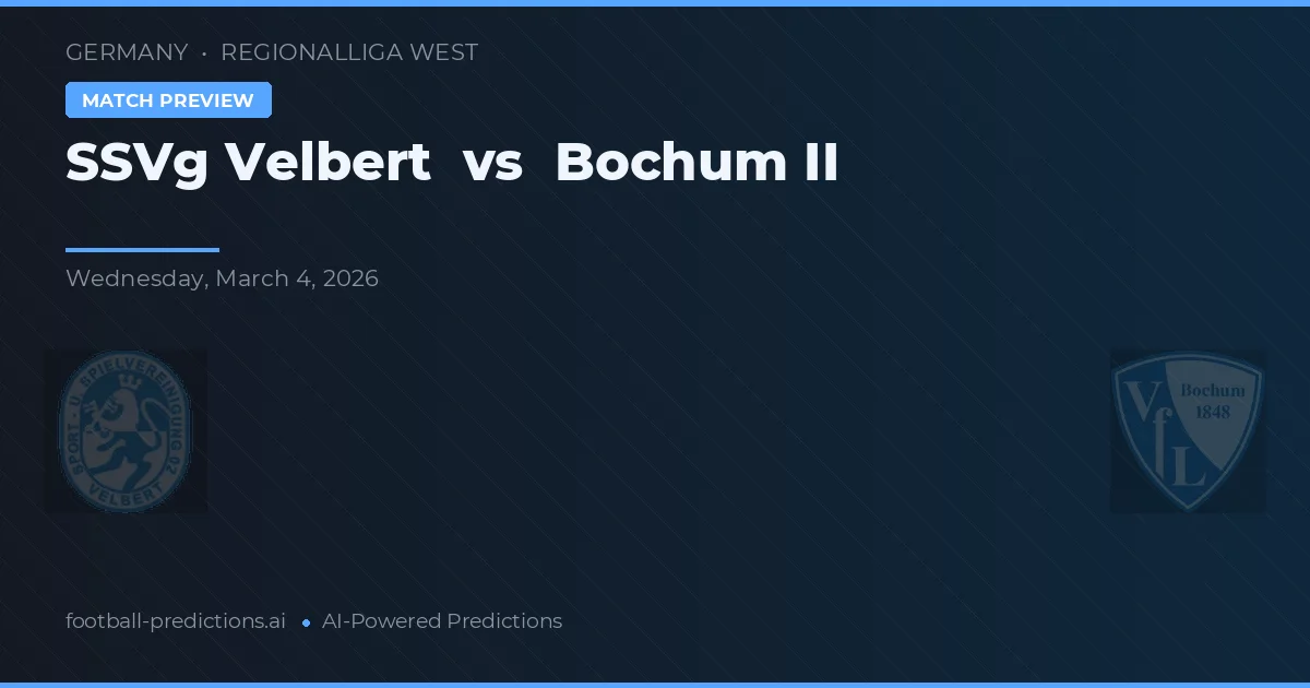 SSVg Velbert vs VfL Bochum II — předpověď a náhled zápasu