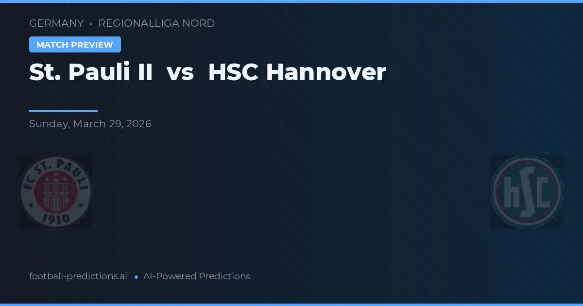 St. Pauli II vs HSC Hannover — předpověď a náhled zápasu