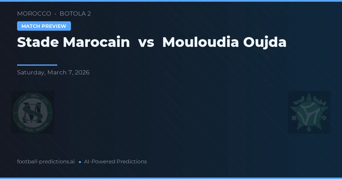 Stade Marocain vs Mouloudia Oujda — předpověď a náhled zápasu