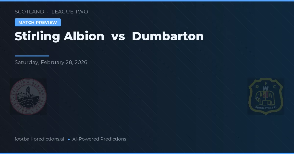 Stirling Albion vs Dumbarton — předpověď a náhled zápasu