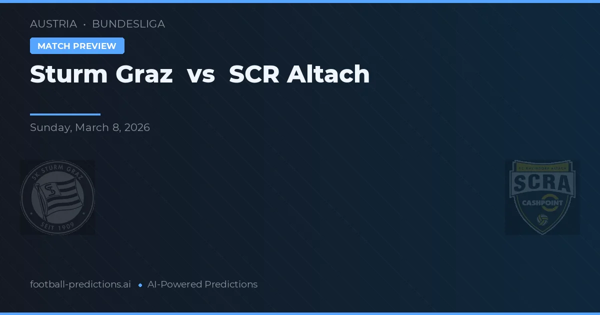 Sturm Graz vs SCR Altach — předpověď a náhled zápasu