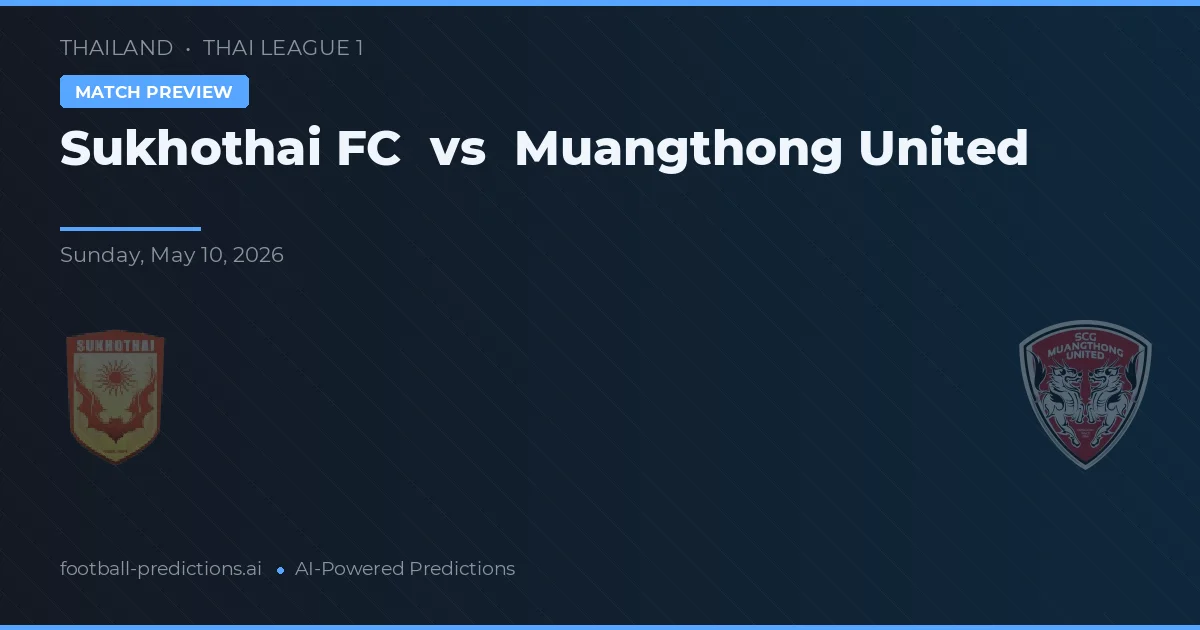Sukhothai FC vs Muangthong United — předpověď a náhled zápasu