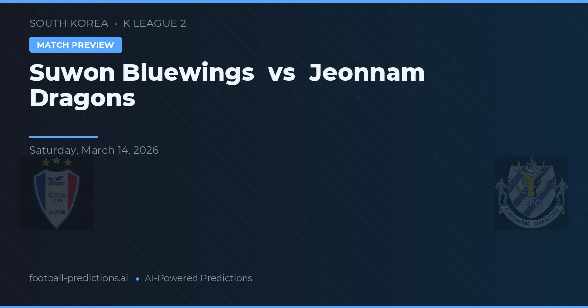 Suwon Bluewings vs Jeonnam Dragons — předpověď a náhled zápasu