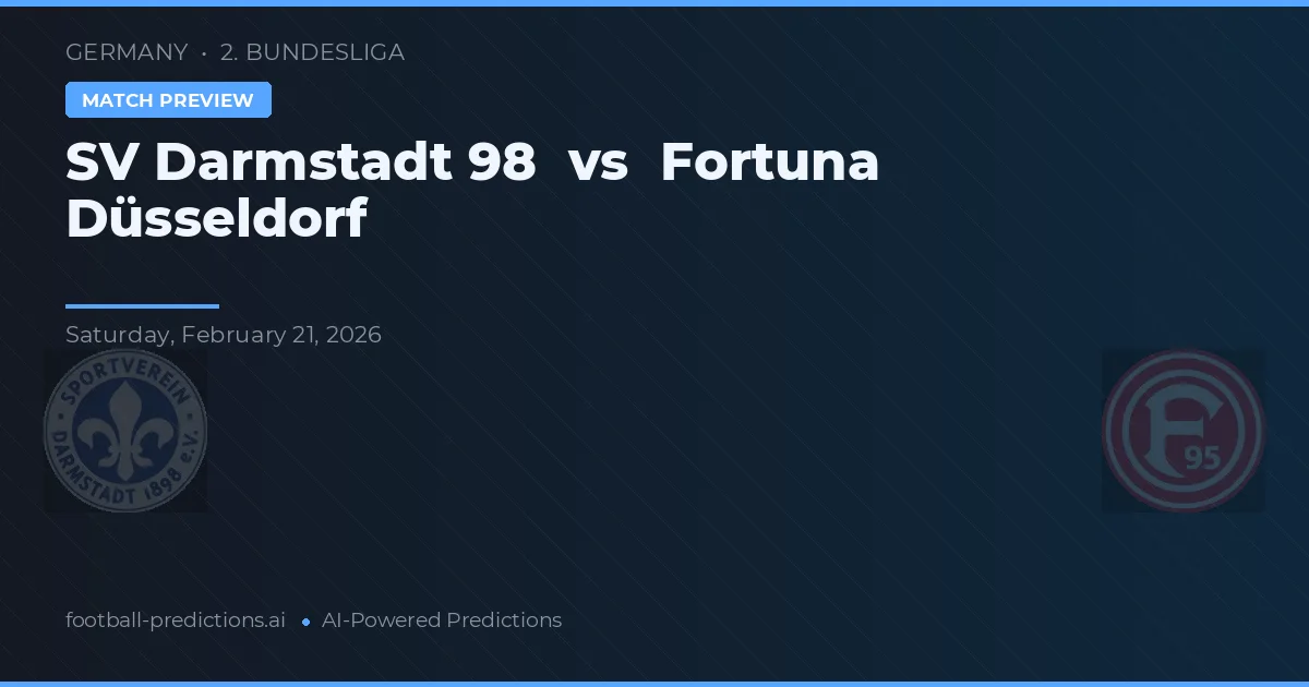 Darmstadt 98 vs Düsseldorf Fortuna — předpověď a náhled zápasu