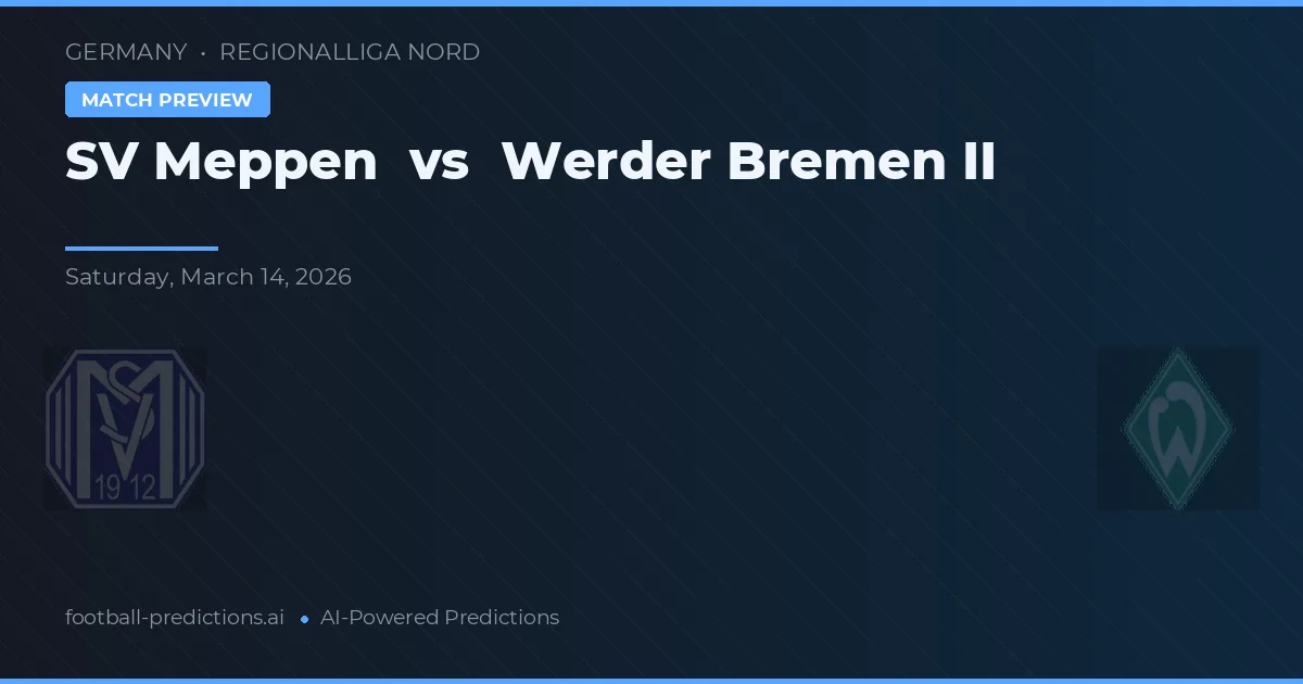 SV Meppen vs Werder Brémy II — předpověď a náhled zápasu