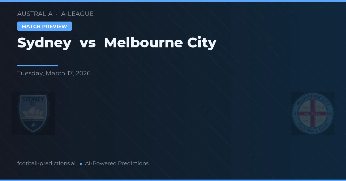 Sydney vs Melbourne City — předpověď a náhled zápasu