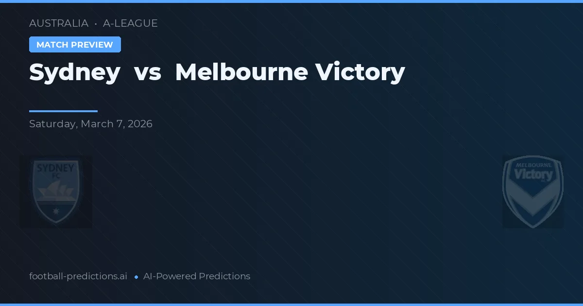 Sydney vs Melbourne Victory — předpověď a náhled zápasu