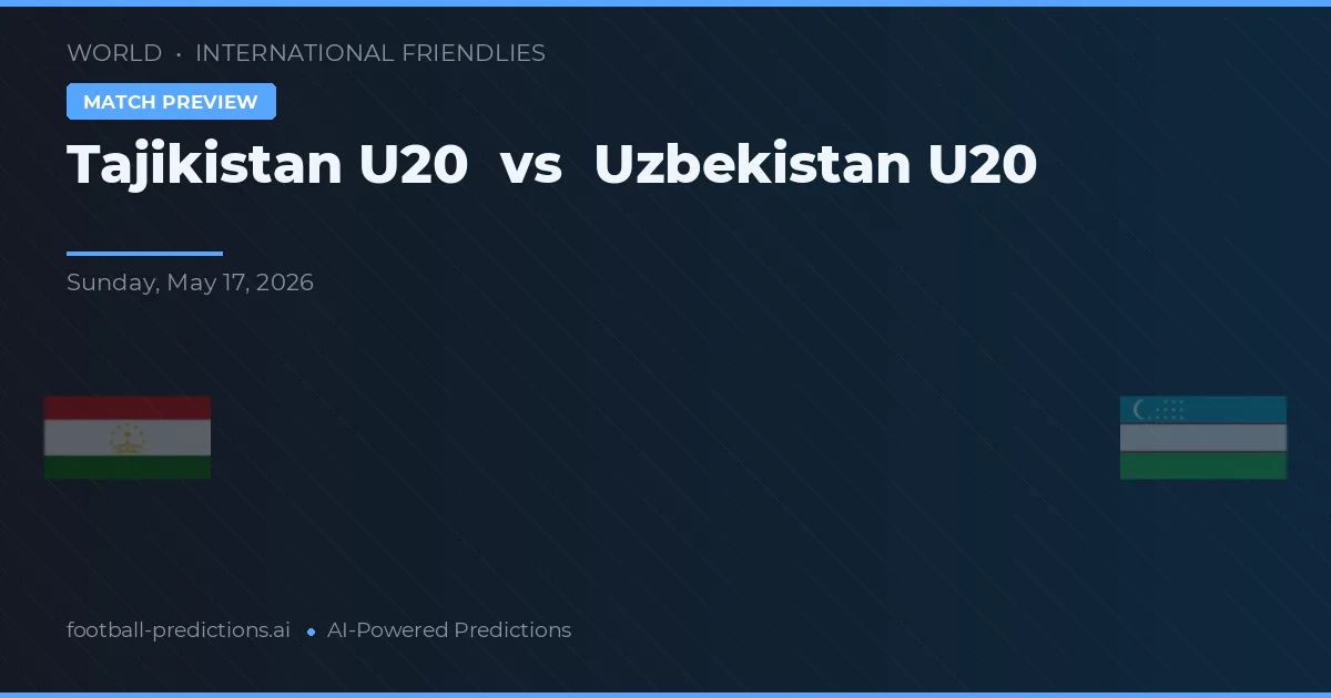 Tajikistan U20 vs Uzbekistan U20 — předpověď a náhled zápasu