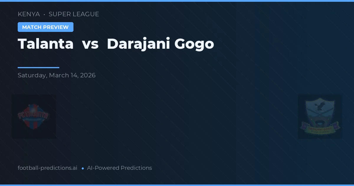 Talanta vs Darajani Gogo — předpověď a náhled zápasu