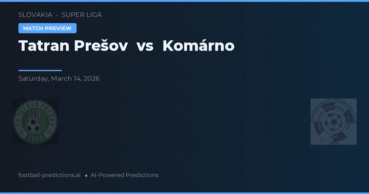 Tatran Prešov vs Komárno — předpověď a náhled zápasu