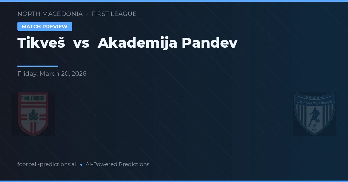 Tikveš vs Academija Pandev — předpověď a náhled zápasu