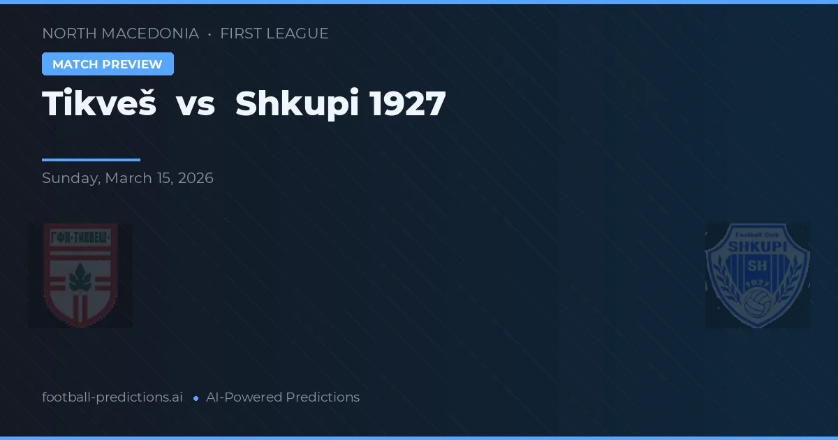 Tikveš vs Škupi 1927 — předpověď a náhled zápasu