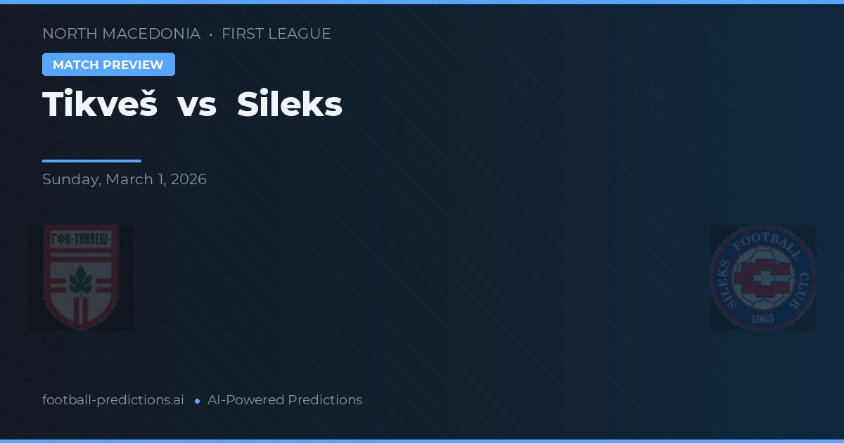 Tikveš vs Sileks — předpověď a náhled zápasu