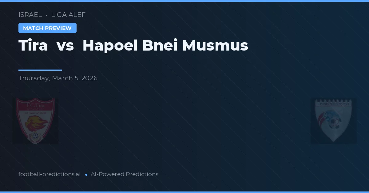 Tira vs Hapoel Bnei Musmus — předpověď a náhled zápasu