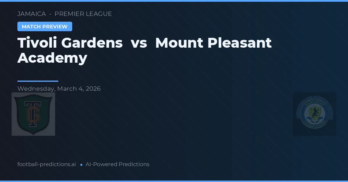 Tivoli Gardens vs Mount Pleasant Academy — předpověď a náhled zápasu