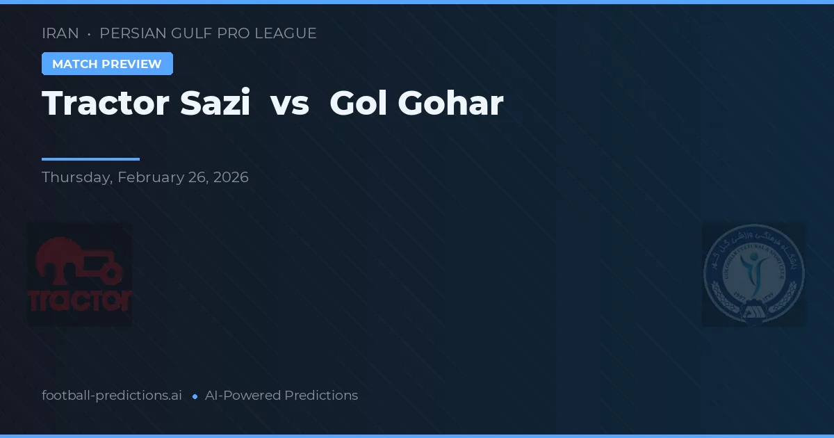 Traktor Sazi vs Gol Gohar — předpověď a náhled zápasu