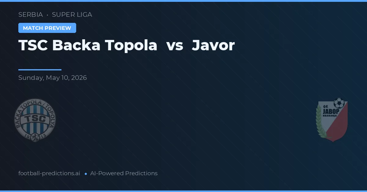 TSC Bačka Topola vs Javor — předpověď a náhled zápasu