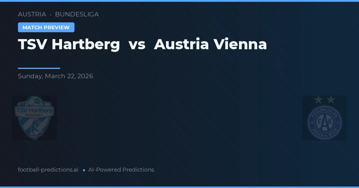 TSV Hartberg vs Austria Vídeň — předpověď a náhled zápasu