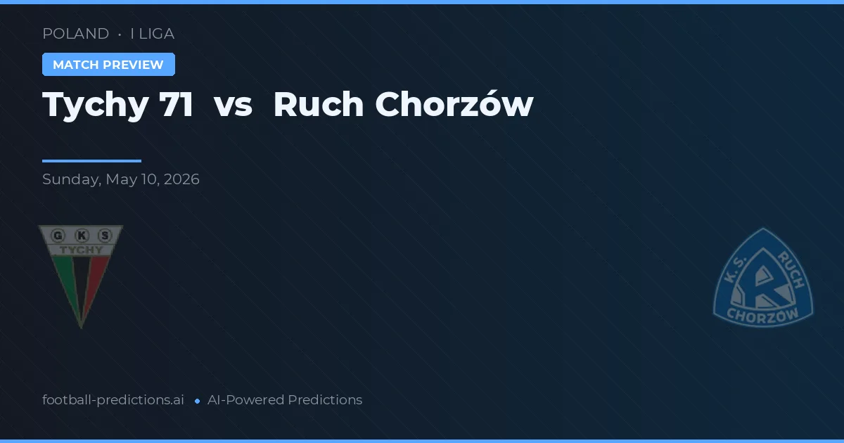 Tychy 71 vs Ruch Chorzów — předpověď a náhled zápasu
