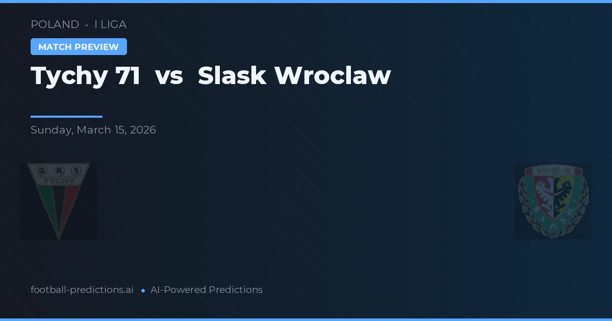 Tychy 71 vs Śląsk Wrocław — předpověď a náhled zápasu