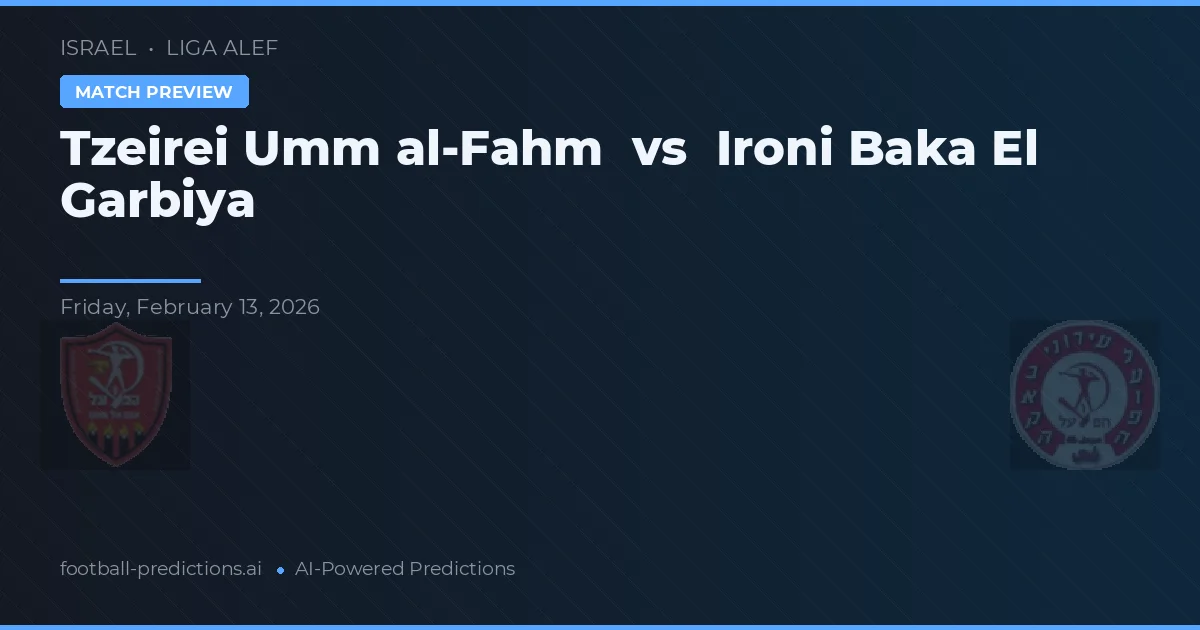 Tzeirei Umm al-Fahm vs Hapoel Baka El Garbiya — předpověď a náhled zápasu