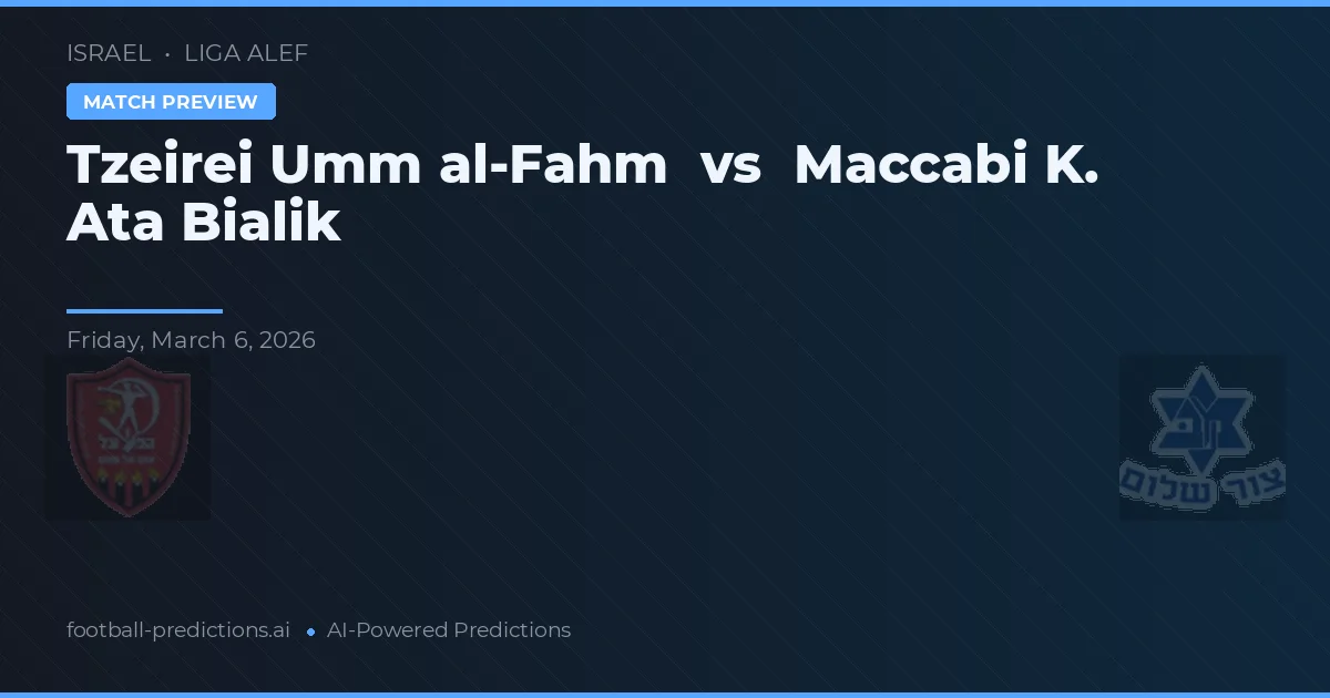 Tzeirei Umm al-Fahm vs Maccabi K. Ata Bialik — předpověď a náhled zápasu