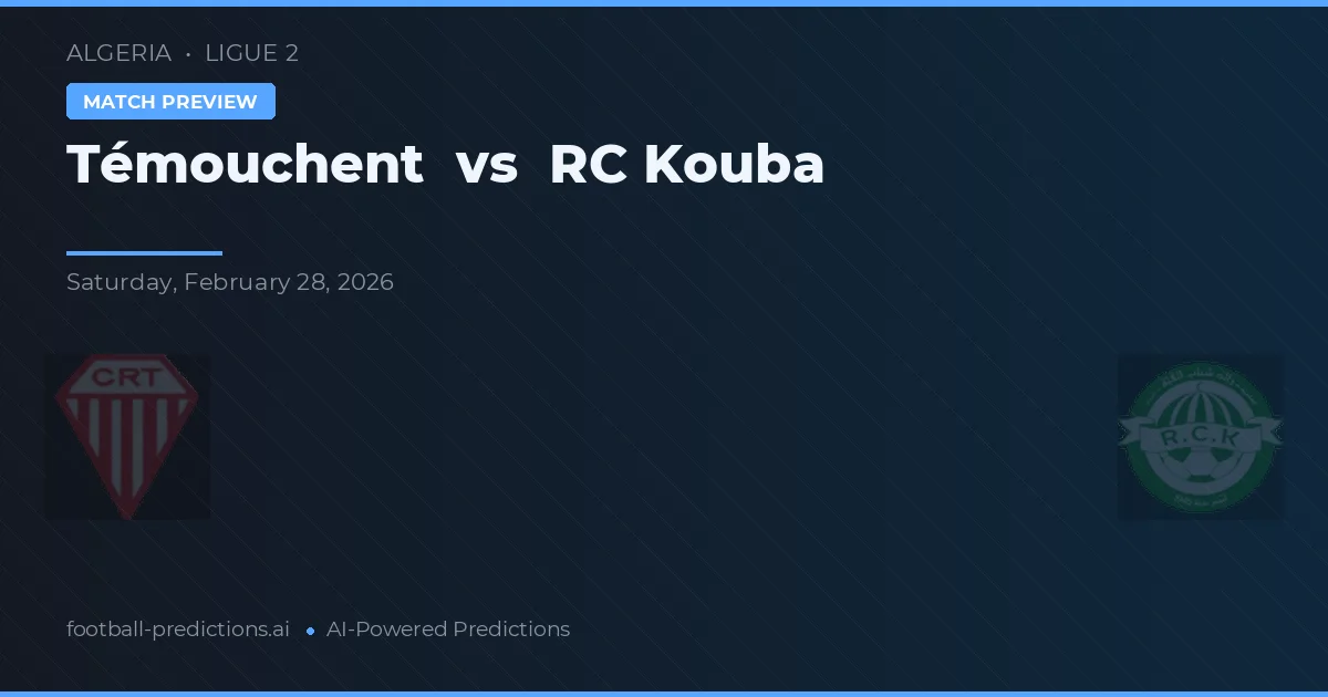 Témouchent vs RC Kouba — předpověď a náhled zápasu
