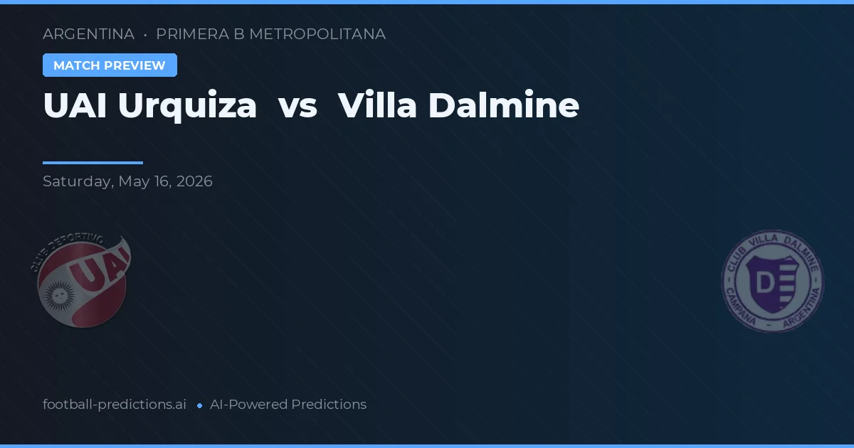 UAI Urquiza vs Villa Dálmine — předpověď a náhled zápasu