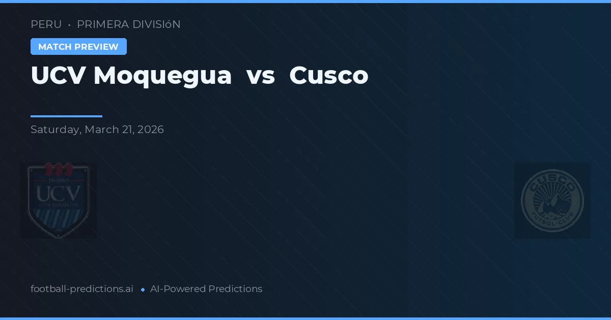 UCV Moquegua vs Cusco — předpověď a náhled zápasu