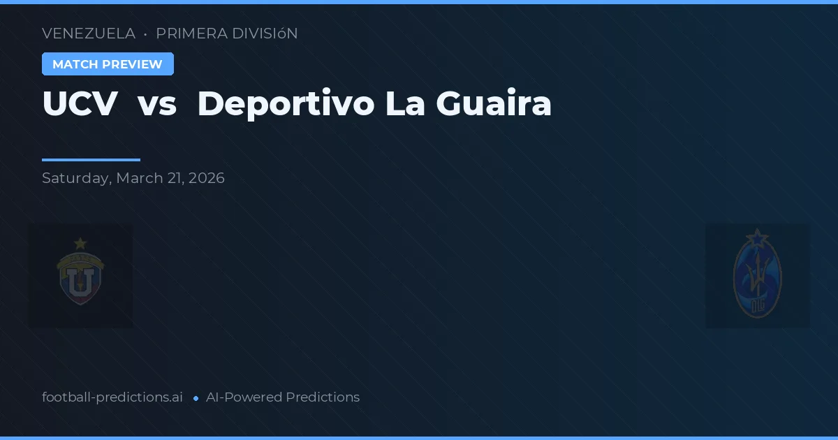 UCV vs Deportivo La Guaira — předpověď a náhled zápasu