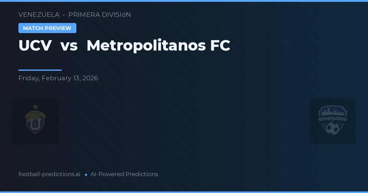UCV vs Metropolitanos FC — předpověď a náhled zápasu