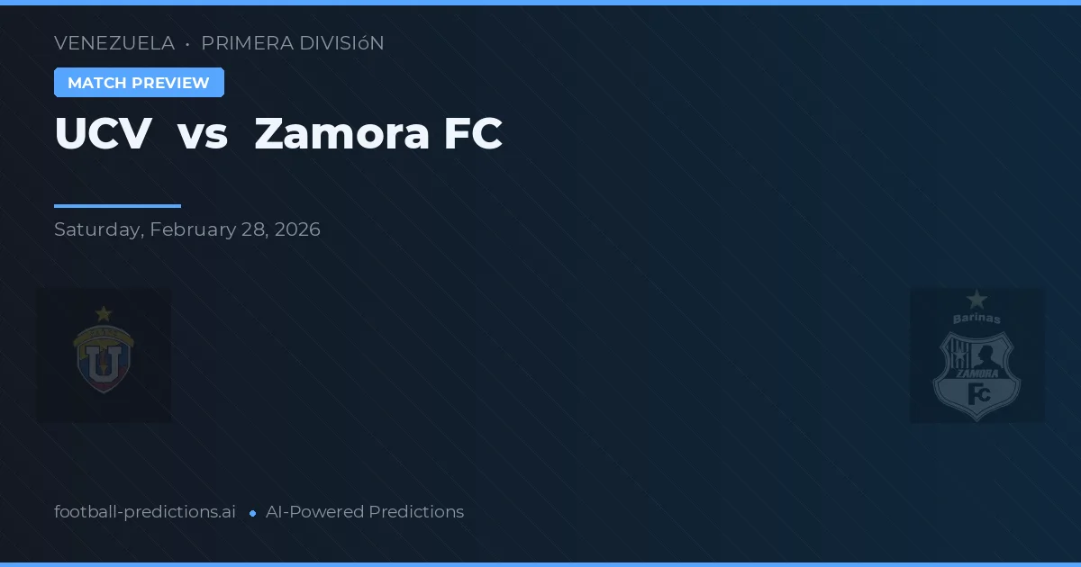 UCV vs Zamora FC — předpověď a náhled zápasu