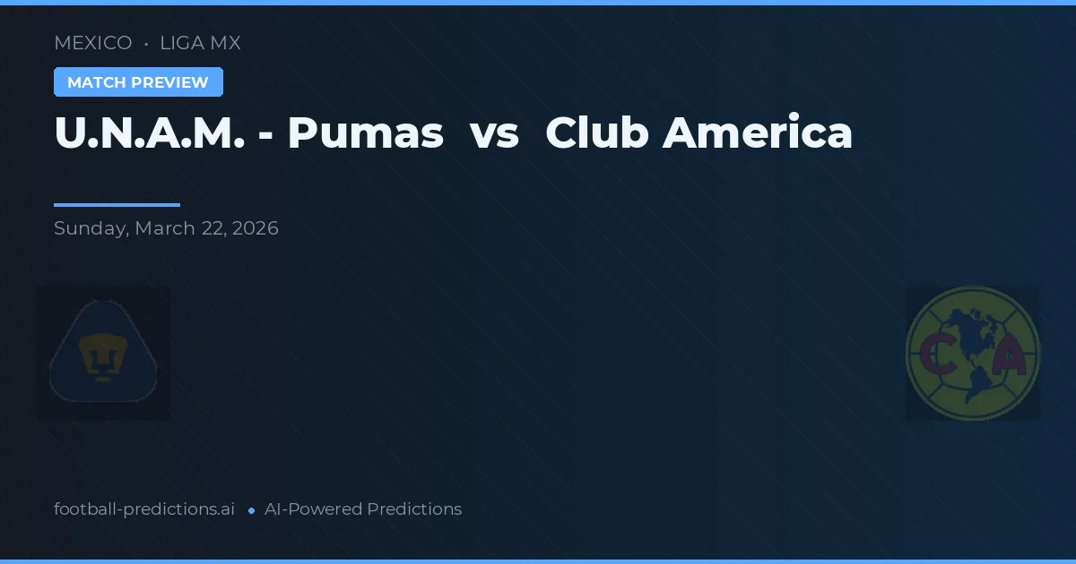 U.N.A.M. - Pumas vs Club América — předpověď a náhled zápasu