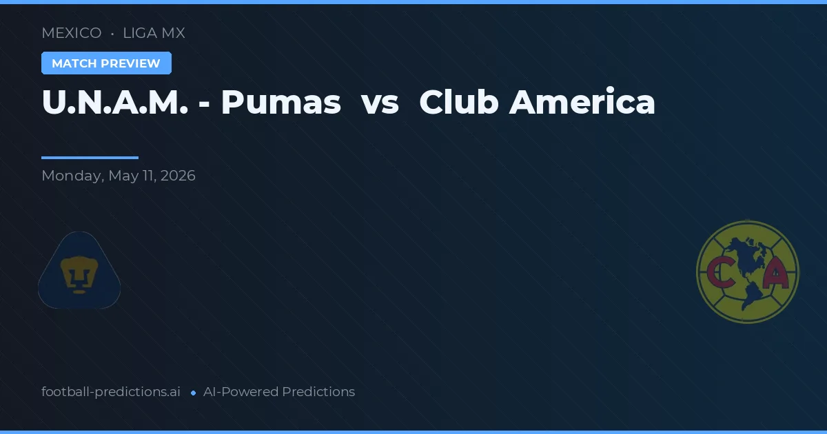U.N.A.M. - Pumas vs Club América — předpověď a náhled zápasu