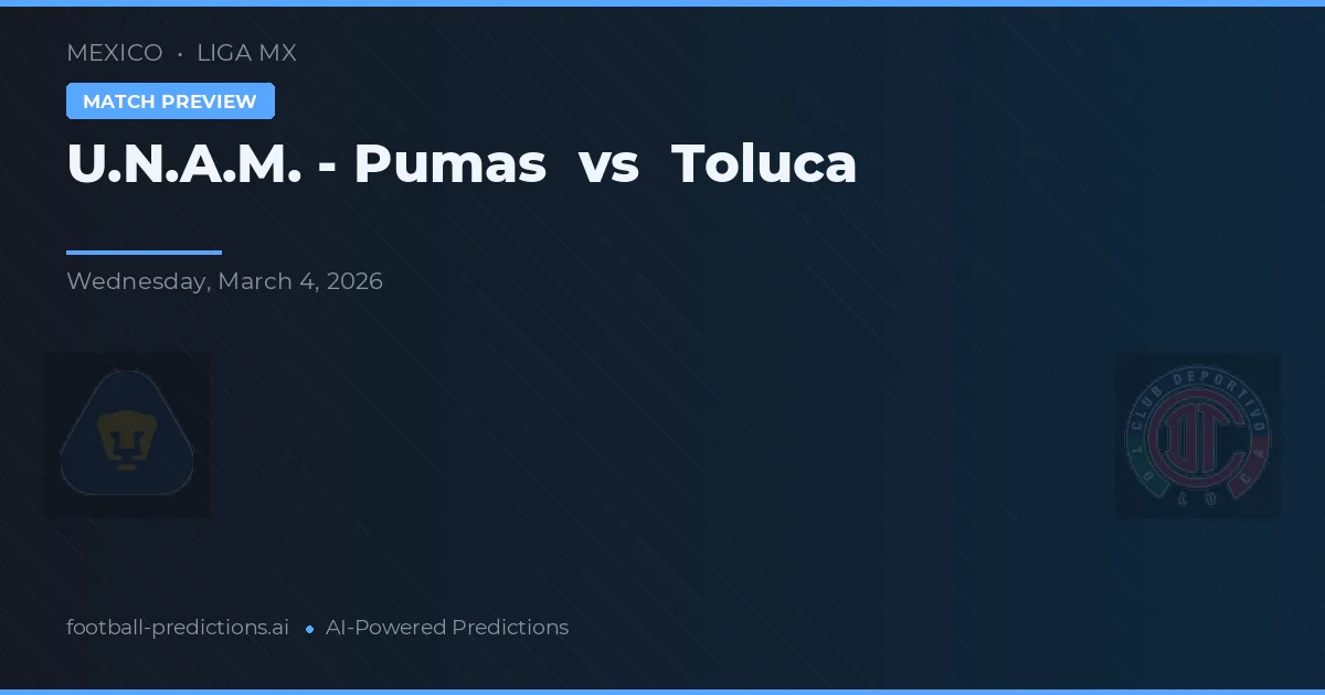 U.N.A.M. - Pumas vs Toluca — předpověď a náhled zápasu