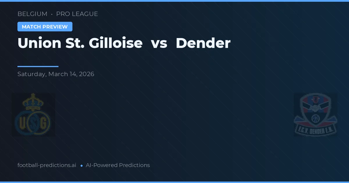 Union St. Gilloise vs Dender — předpověď a náhled zápasu
