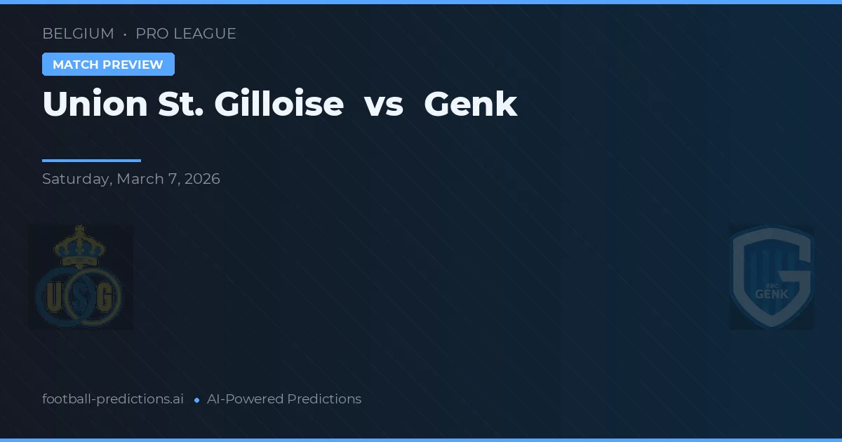 Union St. Gilloise vs Genk — předpověď a náhled zápasu