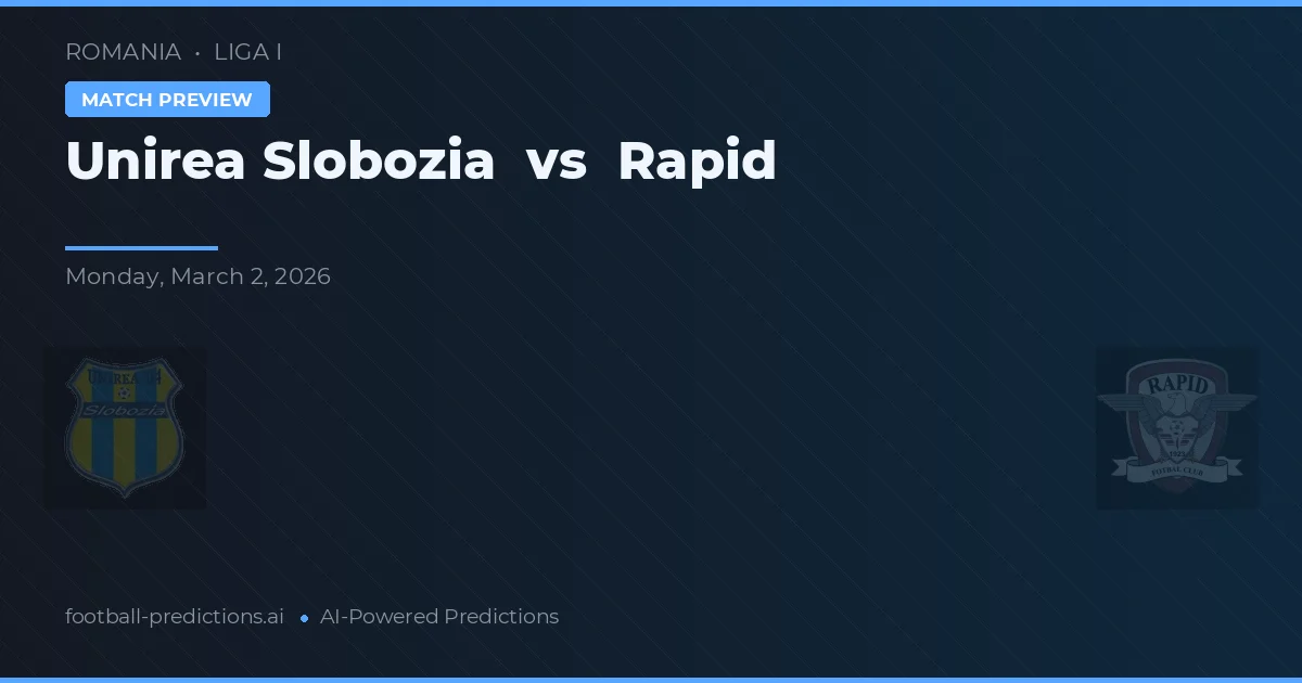 Unirea Slobozia vs Rapid — předpověď a náhled zápasu
