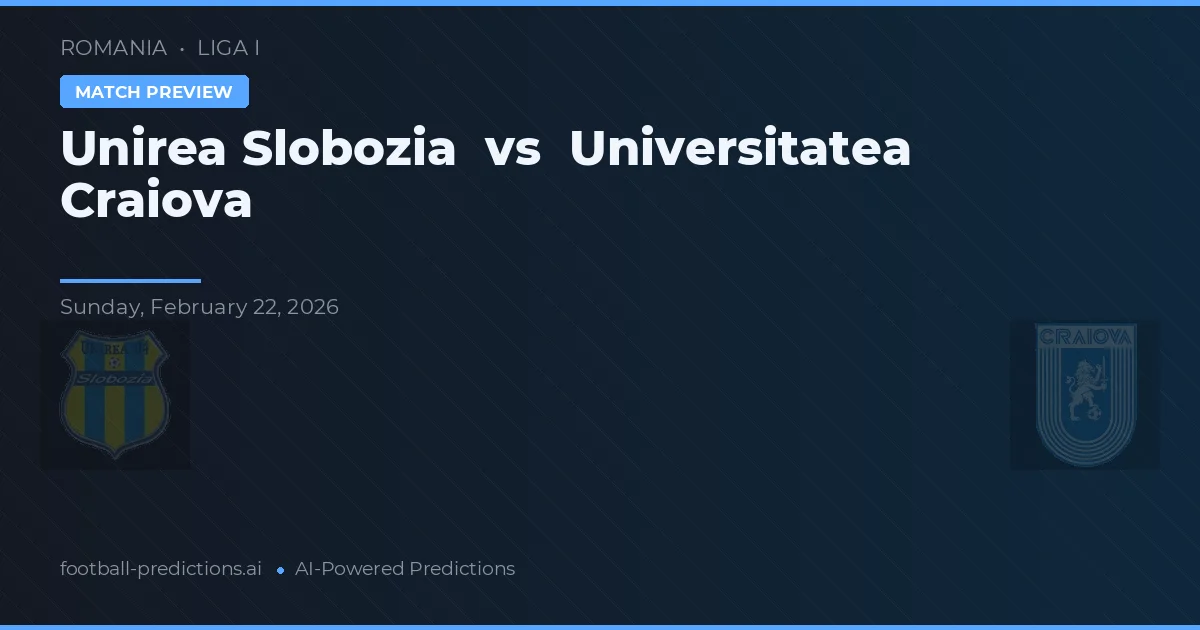 Unirea Slobozia vs Universitatea Craiova — předpověď a náhled zápasu