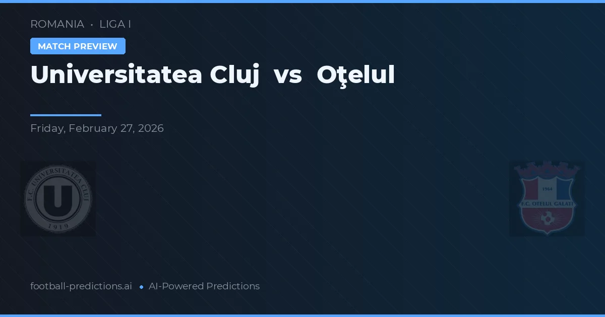 Universitatea Cluj vs Oţelul — předpověď a náhled zápasu