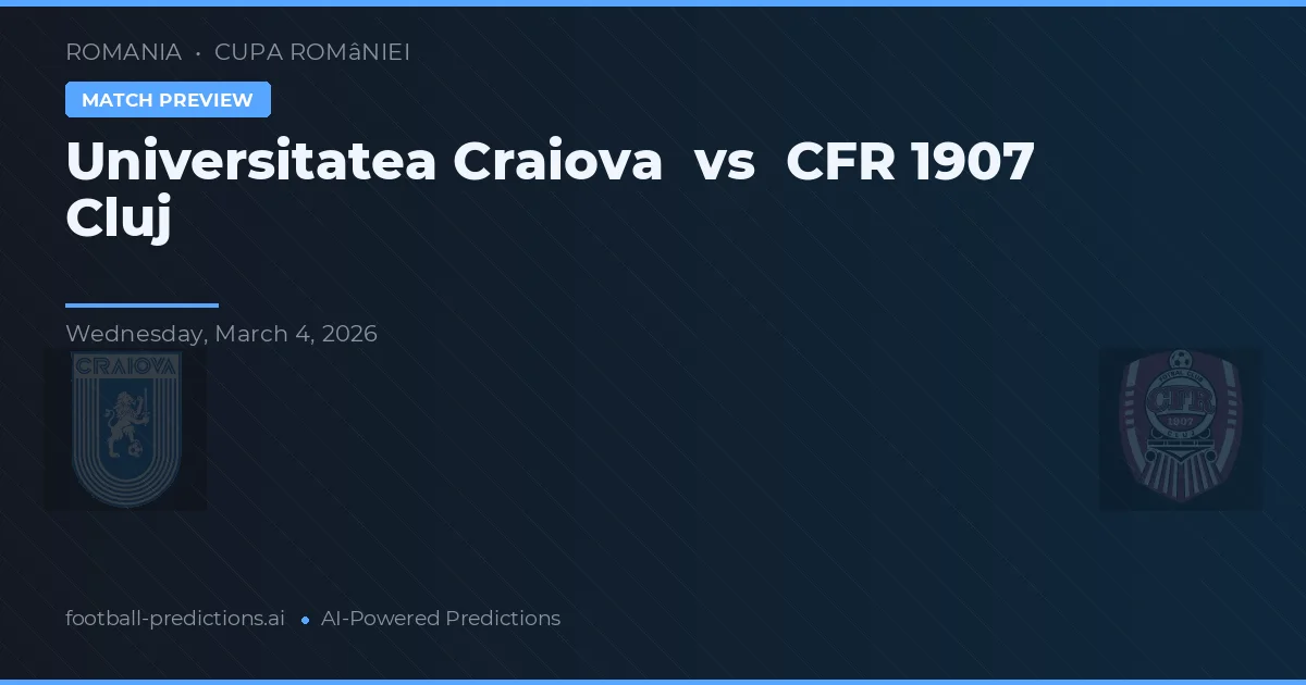 Universitatea Craiova vs CFR Cluj — předpověď a náhled zápasu